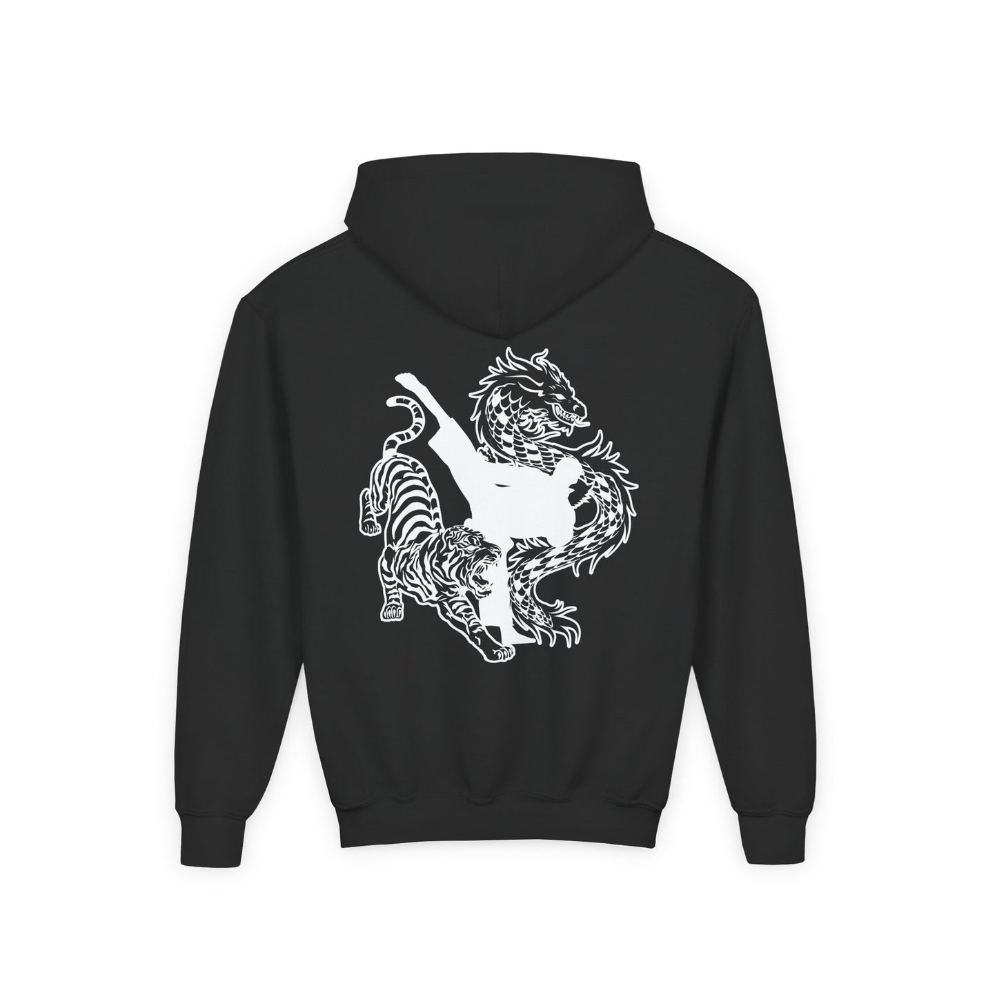 Youth Hoodie - American Canyon ATA - Name Front, Back Tiger Dragon