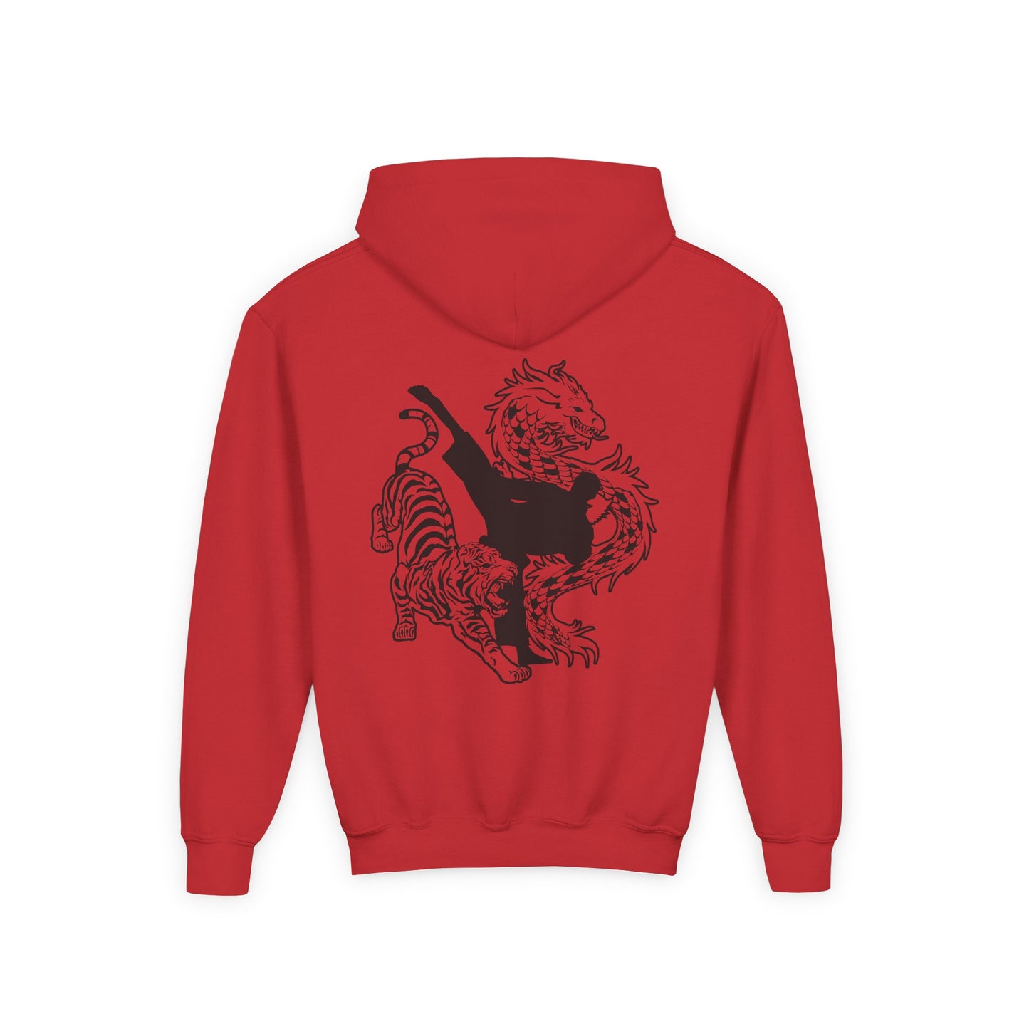 Youth Hoodie - American Canyon ATA - Name Front, Back Tiger Dragon