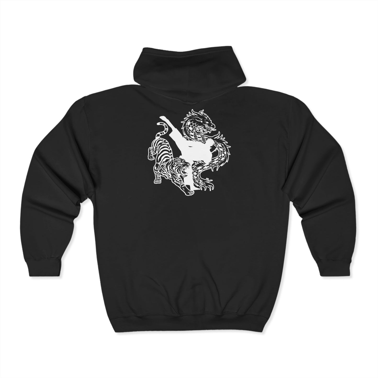 Adult Zip Hoodie - American Canyon ATA - Front Badge, Back Tiger Dragon