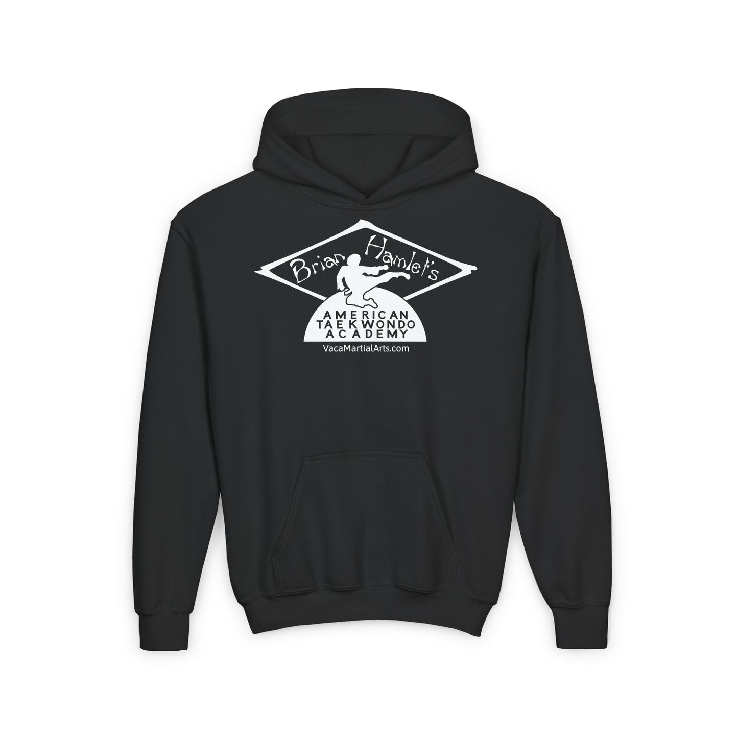 Youth Hoodie - Hamlets TKD - Logo Front White Black Grey or Red