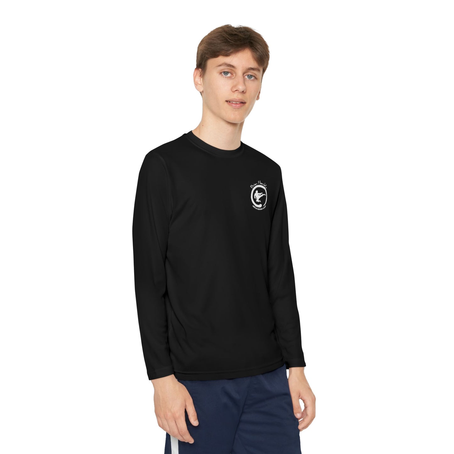 Youth Long Sleeve Sport Tee - Hamlets TKD - Zen Front and Way of Taekwondo Back