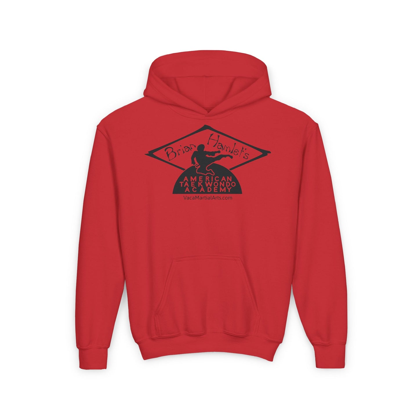 Youth Hoodie - Hamlets TKD - Logo Front White Black Grey or Red