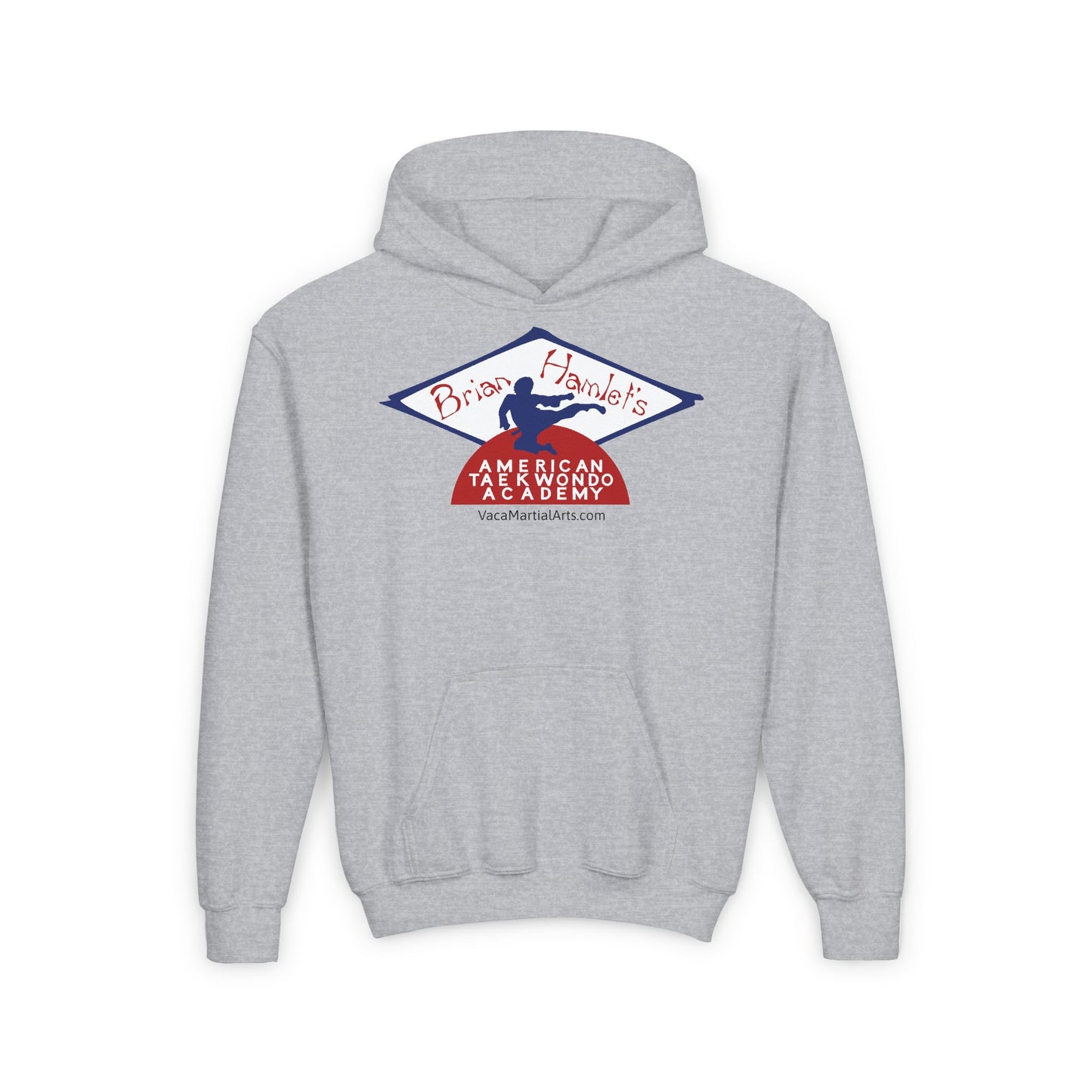 Youth Hoodie - Hamlets TKD - Logo Front White Black Grey or Red