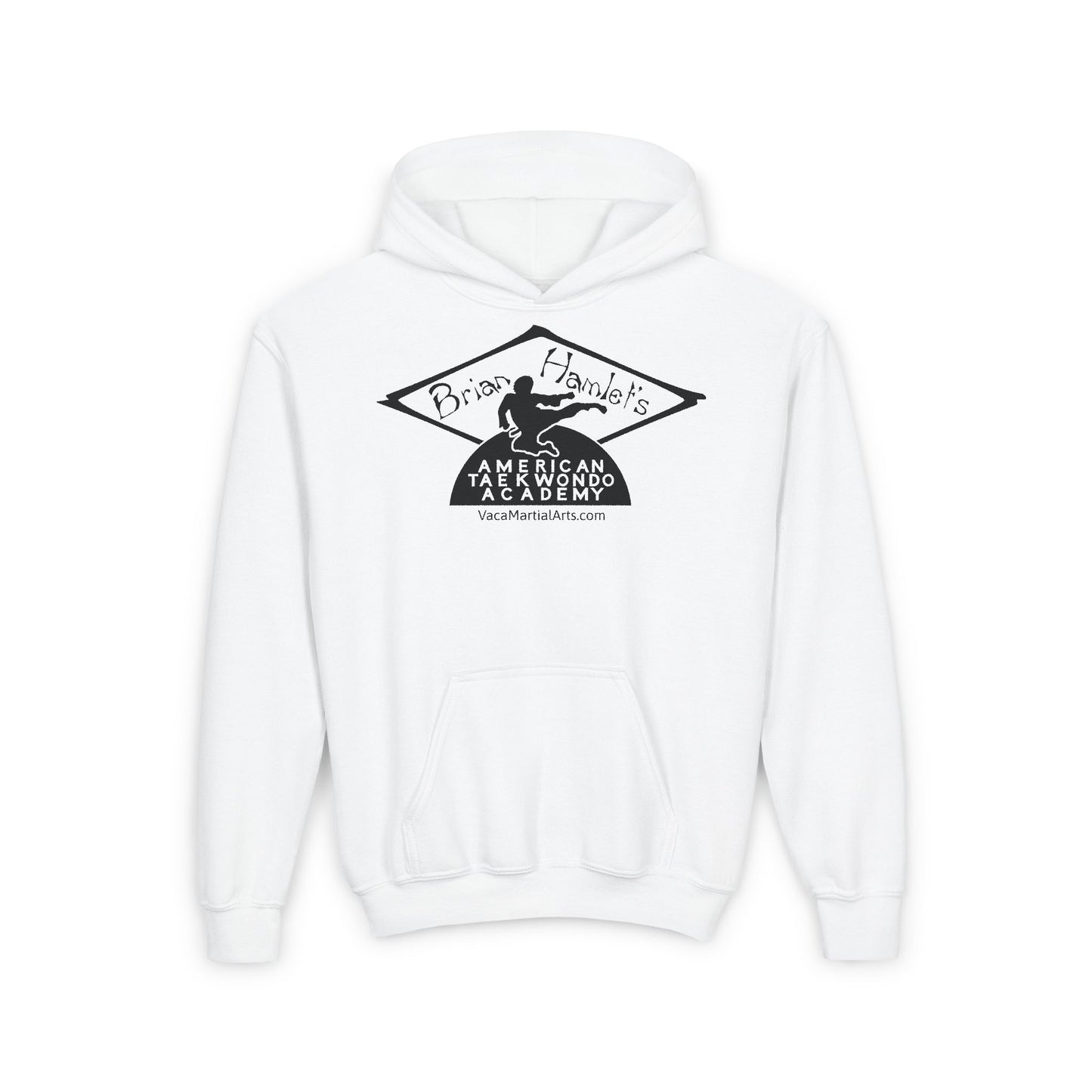Youth Hoodie - Hamlets TKD - Logo Front White Black Grey or Red
