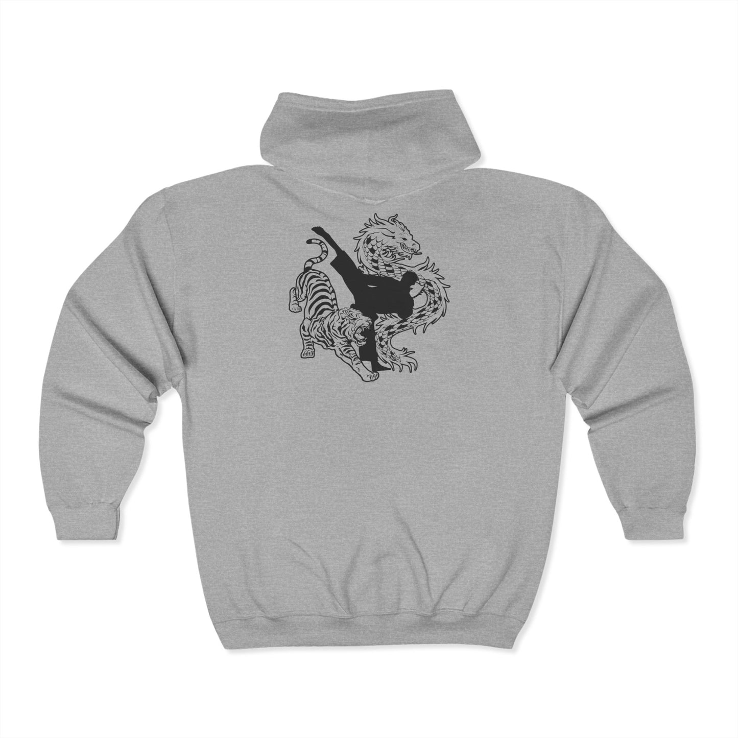 Adult Zip Hoodie - American Canyon ATA - Front Badge, Back Tiger Dragon