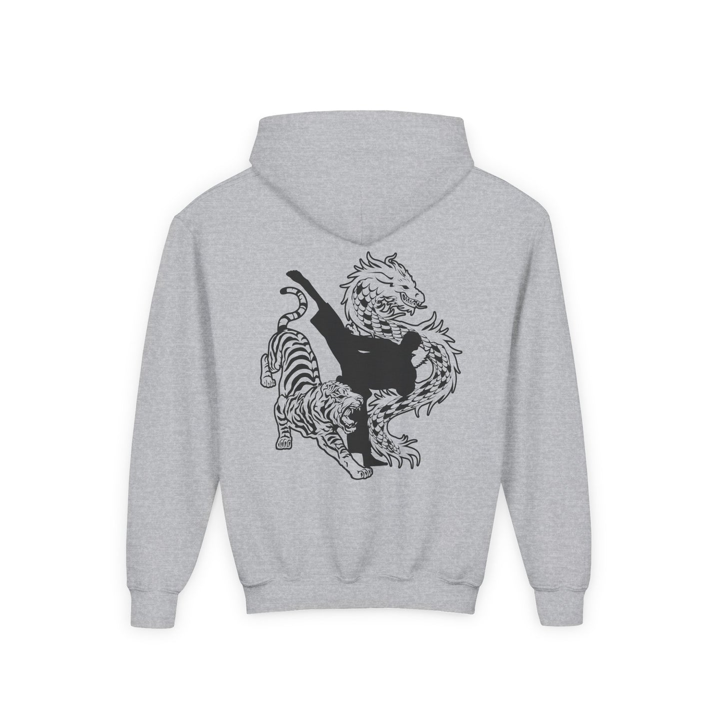 Youth Hoodie - American Canyon ATA - Name Front, Back Tiger Dragon