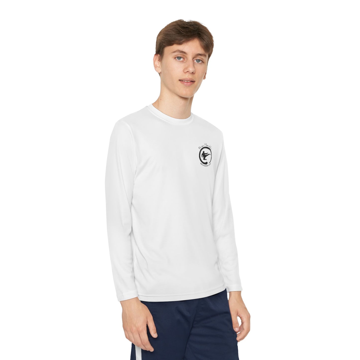 Youth Long Sleeve Sport Tee - Hamlets TKD - Zen Front and Way of Taekwondo Back