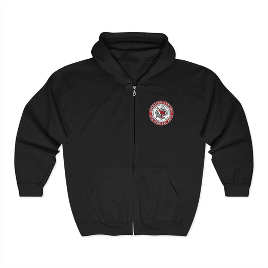 Adult Zip Hoodie - American Canyon ATA - Front Badge, Back Tiger Dragon