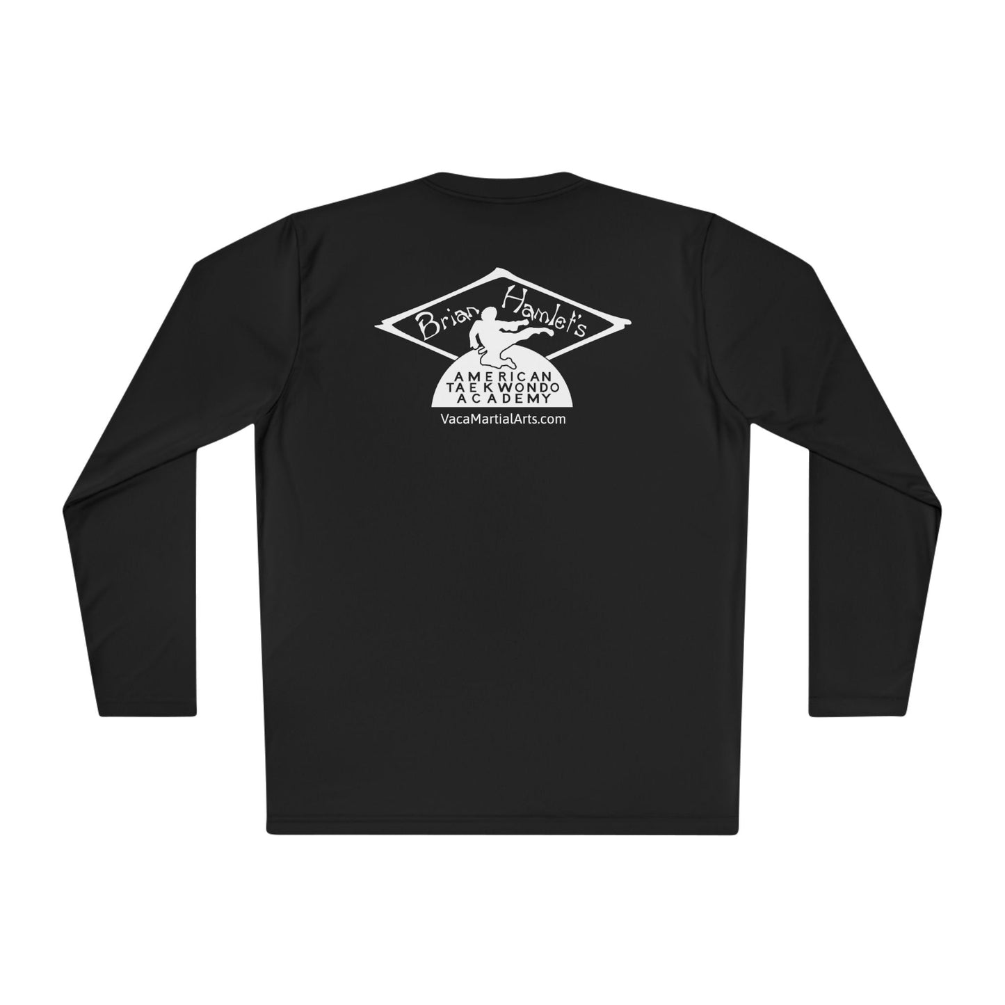Adult Sport Long Sleeve Tee - Hamlets TKD B&W Logo Back