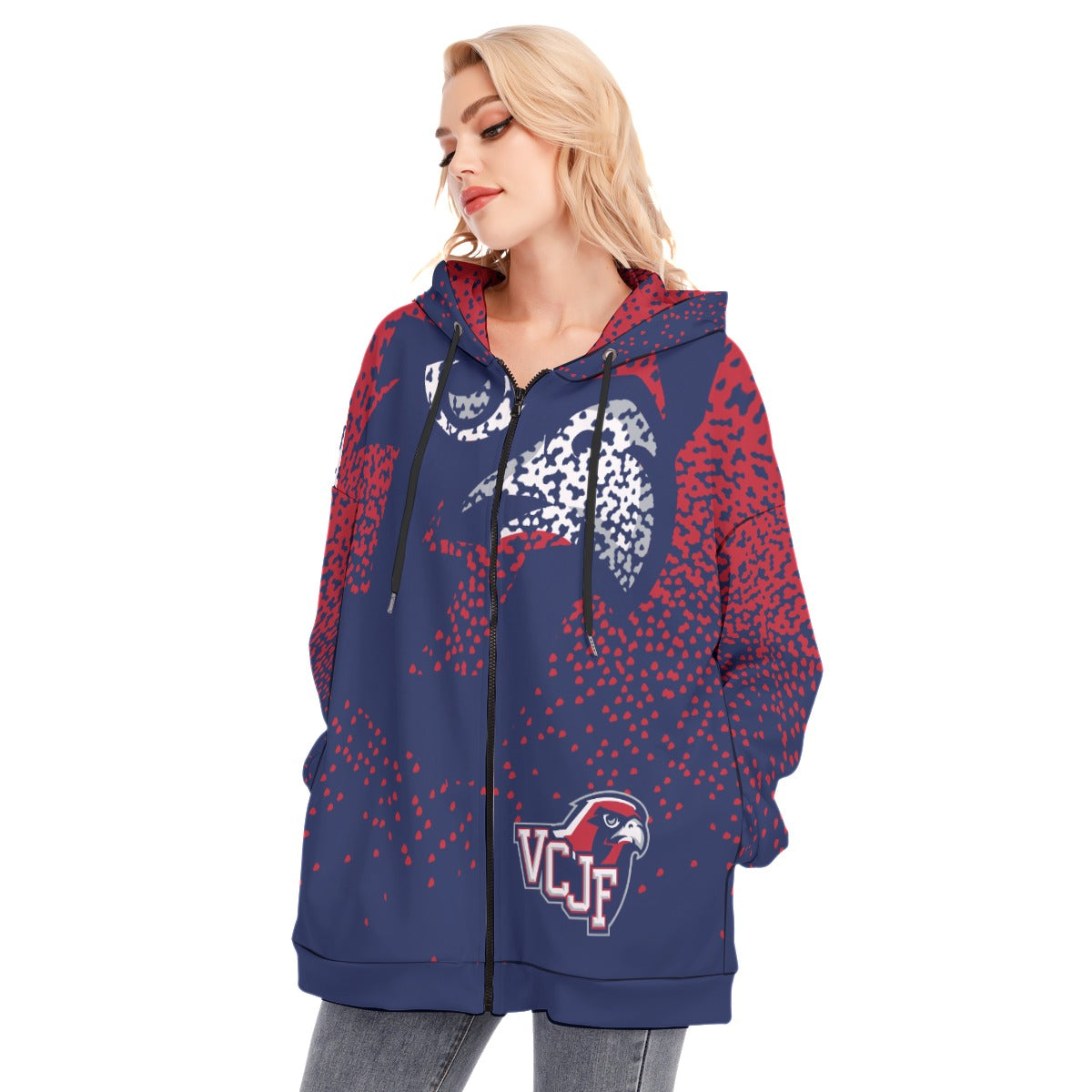 EXAMPLE Women's Long Hoodie with Zipper