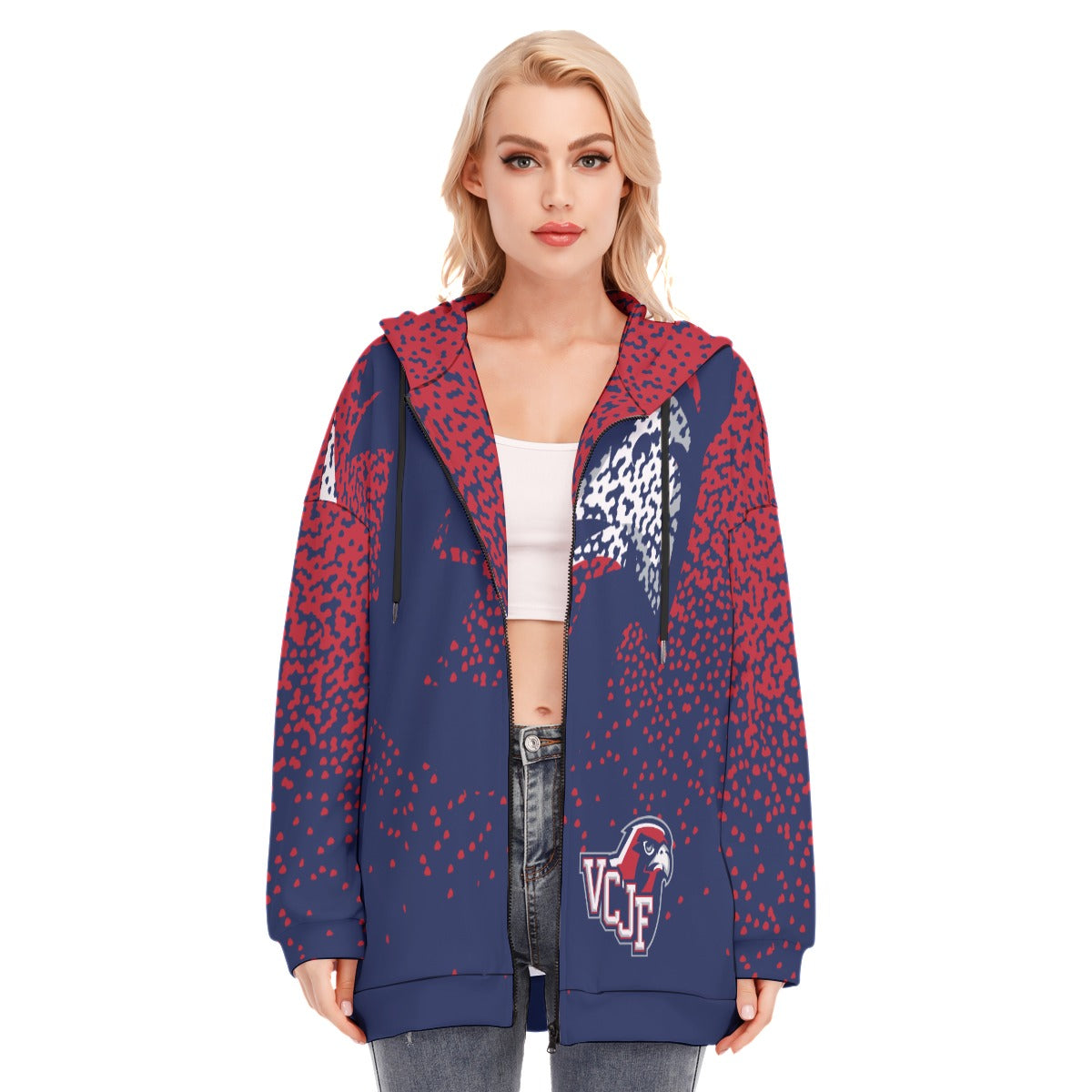 EXAMPLE Women's Long Hoodie with Zipper