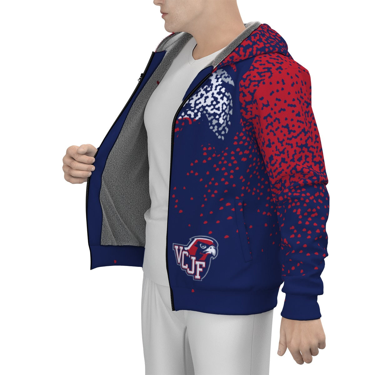 EXAMPLE Adult Unisex Sherpa Fleece Hoodie with Zipper