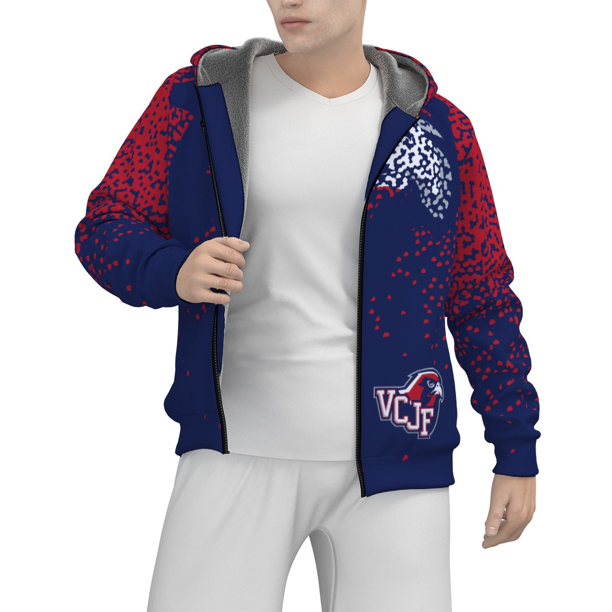EXAMPLE Adult Unisex Sherpa Fleece Hoodie with Zipper
