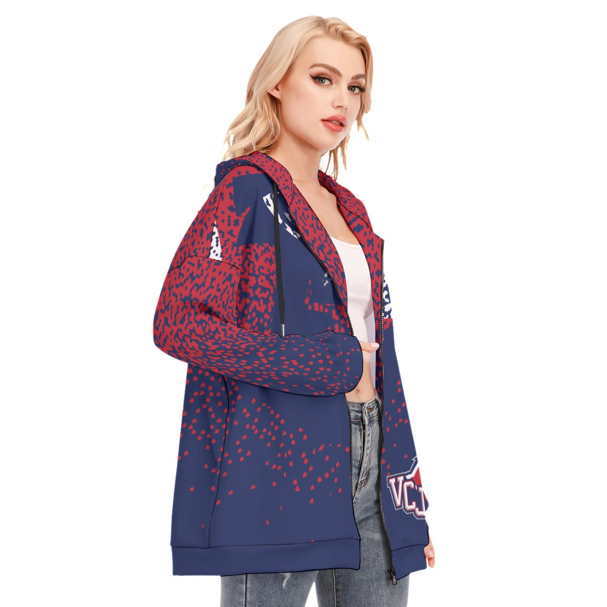 EXAMPLE Women's Long Hoodie with Zipper